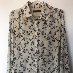 MaxMara Weekend 100% Silk Floral Shirt Blouse